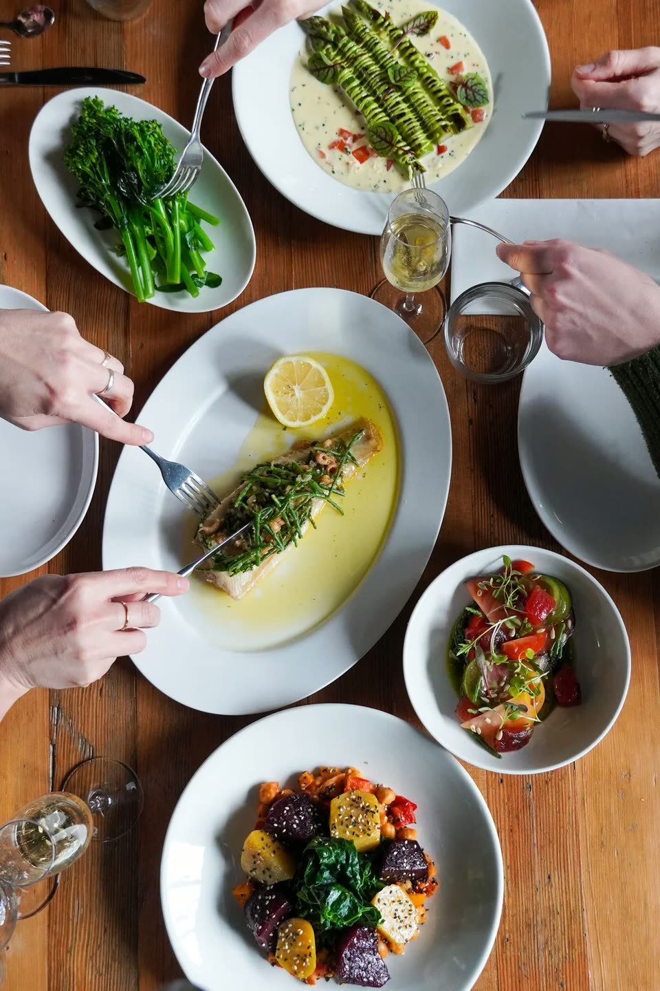 Crabshakk — a full table shot from above