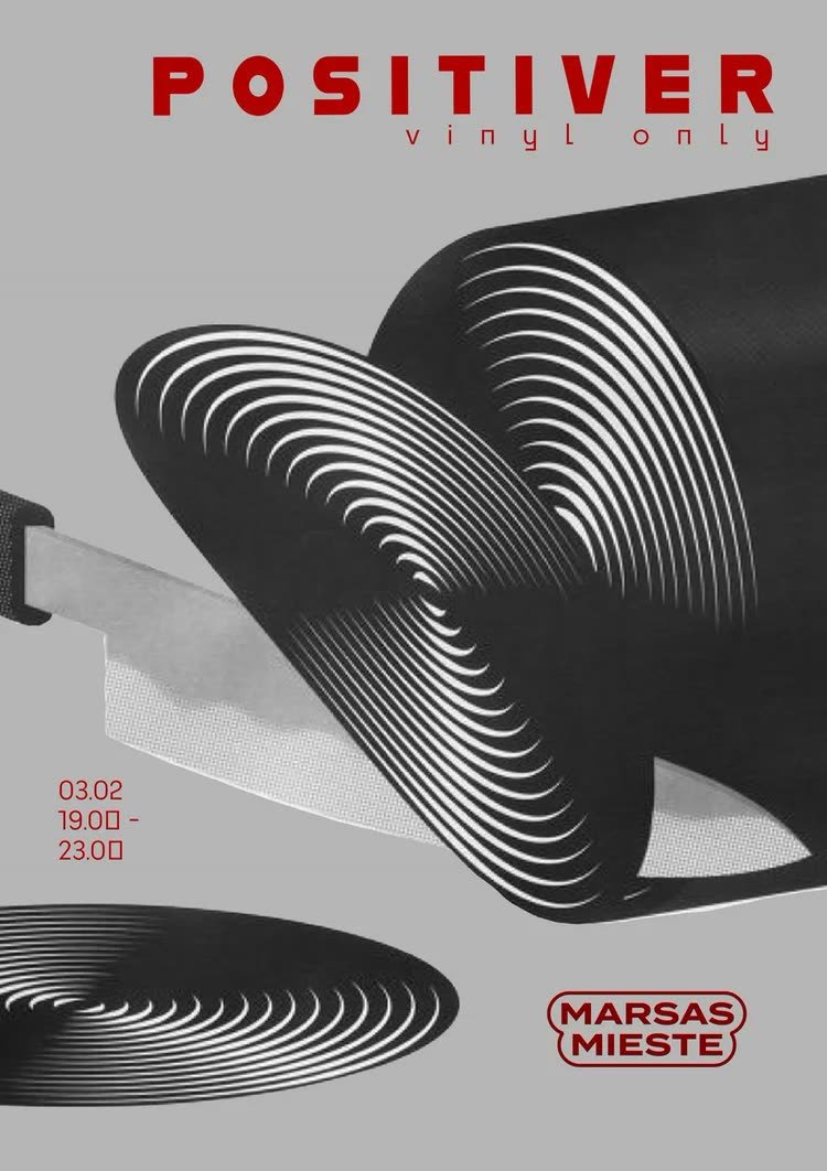 Positiver — records unrolling into a spiral