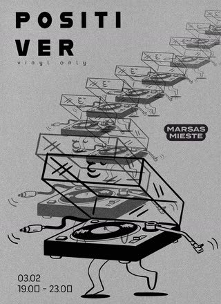 Positiver — walking turntables poster
